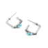 Silver Square Turquoise Bead Stud Earrings